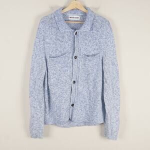 Mr Porter Miles Leon Knit Cotton Blue Cardigan Mens Sz S